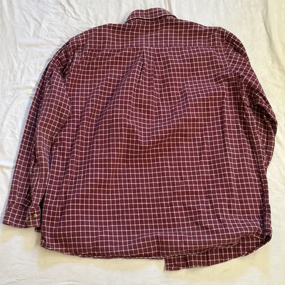Y2K Cambridge Classics Burgundy Plaid Shirt XL